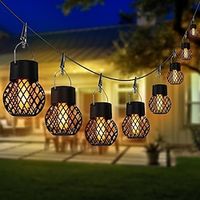 zonnevlam licht buiten waterdichte tuin hangende lichten kerstfeest nieuwjaar bruiloft binnenplaats balkon hek vakantie landschap decoratie lantaarn 1/2/4/8 stuks Lightinthebox - thumbnail