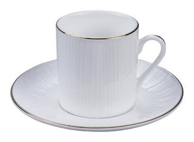 Witte Koffiekop met Gouden Rand - Nippon White - 100ml