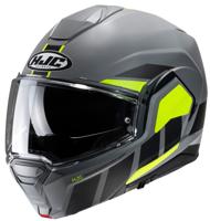 HJC I100 Beis, Systeemhelm, Mat Grijs Fluogeel