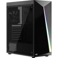 Aerocool shard midi tower behuizing (zwart | 3x usb-a | rgb | window)