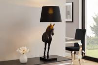 Extravagante tafellamp BLACK BEAUTY 75cm zwartgouden paardensculptuur - 45665