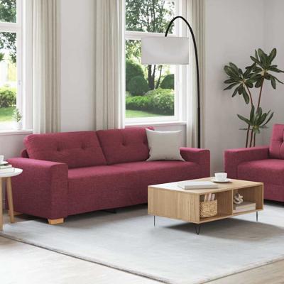 Bankstel met kussen 2 pcs Wijnrood 221 x 78 x 80 cm Stof
