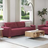 Bankstel met kussen 2 pcs Wijnrood 221 x 78 x 80 cm Stof