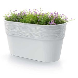 Plantenpot/bloempot Windsor - buiten/binnen - kunststof - ivoor wit - L28 x B15 x H15 cm