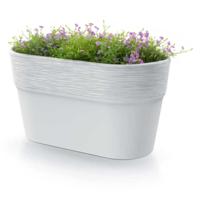 Plantenpot/bloempot Windsor - buiten/binnen - kunststof - ivoor wit - L28 x B15 x H15 cm - thumbnail