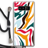 Colored Zebra: Samsung Galaxy Note 8 Transparant Hoesje met koord