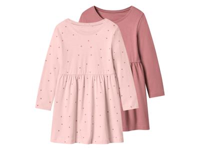 lupilu Set van 2 kinder jurken (Donkerroze/roze, 98/104) lupilu Set van 2 kinder jurken (Donkerroze/roze, 98/104)