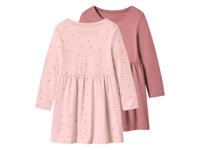 lupilu Set van 2 kinder jurken (Donkerroze/roze, 98/104)