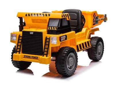 Werkvoertuig met bak 12volt elektrische kinderauto, 4 motoren, rubberen banden en kunstleren stoel
