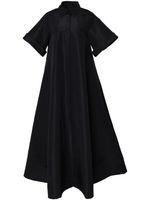 Carolina Herrera robe-chemise longue à manches courtes - Noir