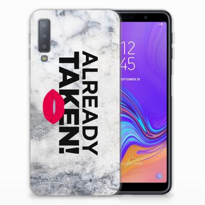 Samsung Galaxy A7 (2018) | Siliconen hoesje | met naam Already Taken White