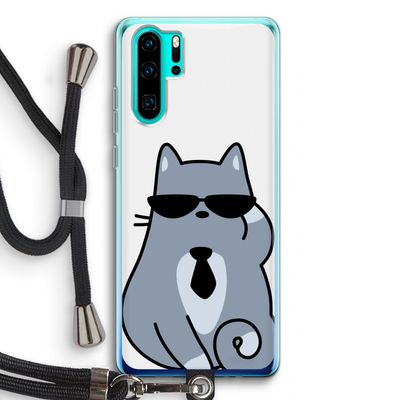 Cool cat: Huawei P30 Pro Transparant Hoesje met koord