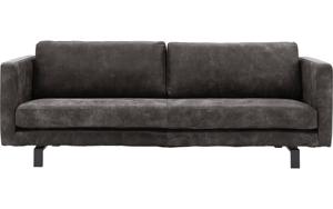 Goossens Excellent Bank Nuance donkerbruin, leer, 3,5-zits, urban industrieel