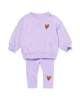 HEMA Baby Kledingset Hartjes Paars (paars)