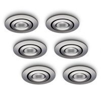 LED-inbouwspot Piccolo 1W set 6 stuks zilver
