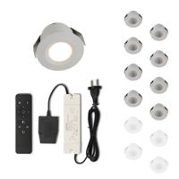 Set LED-inbouwspot met afstandsbediening Valdeno wit 3W dimbaar 1-12 stuks
