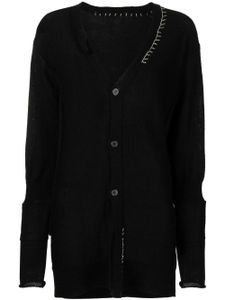 Yohji Yamamoto cardigan à coutures contrastantes - Noir