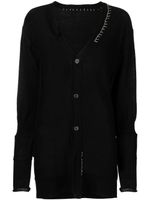 Yohji Yamamoto cardigan à coutures contrastantes - Noir - thumbnail