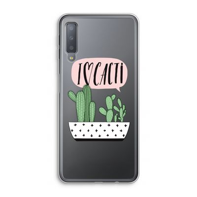 I love cacti: Samsung Galaxy A7 (2018) Transparant Hoesje