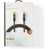 Satelliet- en Antennekabel | F Male - F Male | 5,0 m | Gun Metal Grey