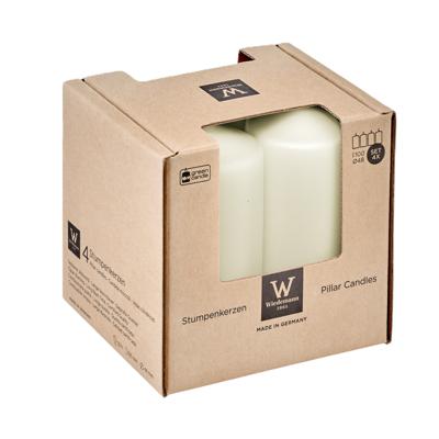 Trend Candles Cilinderkaarsen - 4x - ivoor wit - 5 x 10 cm - 18 branduren - geurloos - kaarsen