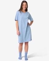 HEMA Damesnachthemd jersey Fiona strepen blauw (blauw)