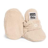 Little Riots slofjes fleece Beige-3-6 mnd (10 cm)