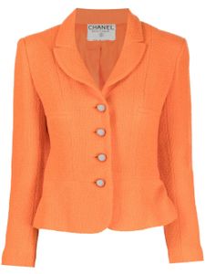 CHANEL Pre-Owned veste en tweed à boutons CC (2000) - Orange