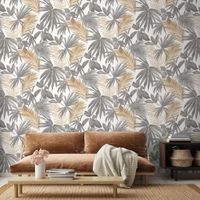 DUTCH WALLCOVERINGS DUTCH WALLCOVERINGS Behang Wild Palms grijs en beige