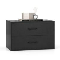 Stapelbaar Opbergmeubel met 2 Laden Horizontaal Opbergmeubel met Anti-Kantelsets Stapelbaar Ladeblok voor Woonkamer Kantoor