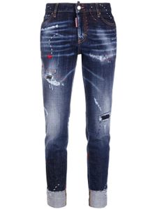 DSQUARED2 jean skinny à effet usé - Bleu