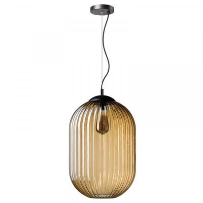 Hanglamp Glamm ribbel amber 30cm