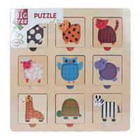 Houten Inlegpuzzel Zoek het Dier bij de Kleur, 9st. - thumbnail
