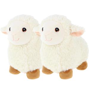 Keel Toys pluche schaap/lammetje knuffeldier - 2x - wit - lopend - 18 cm