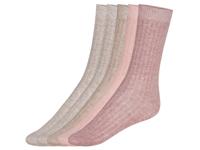 esmara 5 paar dames sokken (35-38, beige/roze)