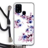 Waterverf bloemen: Samsung Galaxy M31 Transparant Hoesje met koord