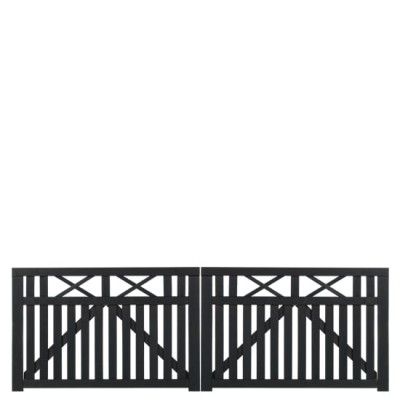 Zwart Houten Dubbele Tuinpoort Vinesse 300 x 98 CM