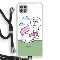Unicorn: Samsung Galaxy A22 4G Transparant Hoesje met koord