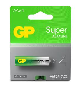 1x4 GP Super Alkaline 1,5V AA Mignon LR06 rel. 03015AETA-B4