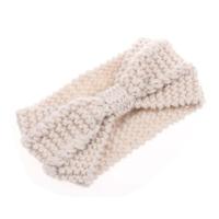 Winter gebreide hoofdband tulband vrouwen haak Bow breed stretch Hairband Zandana (wit)