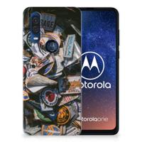Motorola One Vision | Siliconen hoesje | met foto Badges