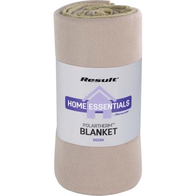 Fleece plaid / bank deken - beige - 140 x 175 cm - luxe/dikke kwaliteit - polyester