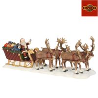 Kerstman met rendier slee 21x6,5x8 cm - Luville