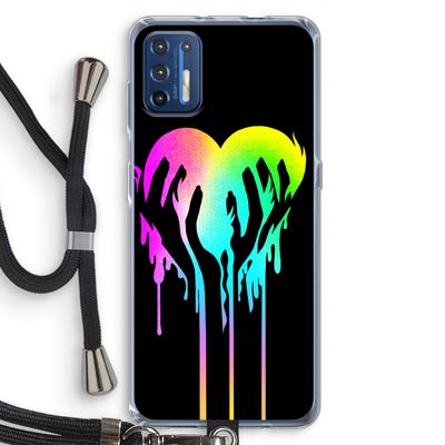 Hold My Heart: Motorola Moto G9 Plus Transparant Hoesje met koord