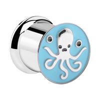 Double Flared Tunnel met Octopus Design Chirurgisch staal 316L Tunnels & Plugs