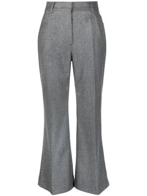 Stella McCartney pantalon de tailleur en laine à coupe évasée - Gris