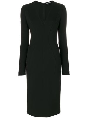 TOM FORD robe midi à coupe ajustée - Noir