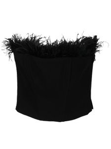 Patrizia Pepe feather-detailing strapless top - Noir