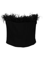 Patrizia Pepe feather-detailing strapless top - Noir - thumbnail