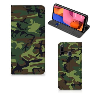 Samsung Galaxy A20s | Hoesje met Magneet | Army Dark